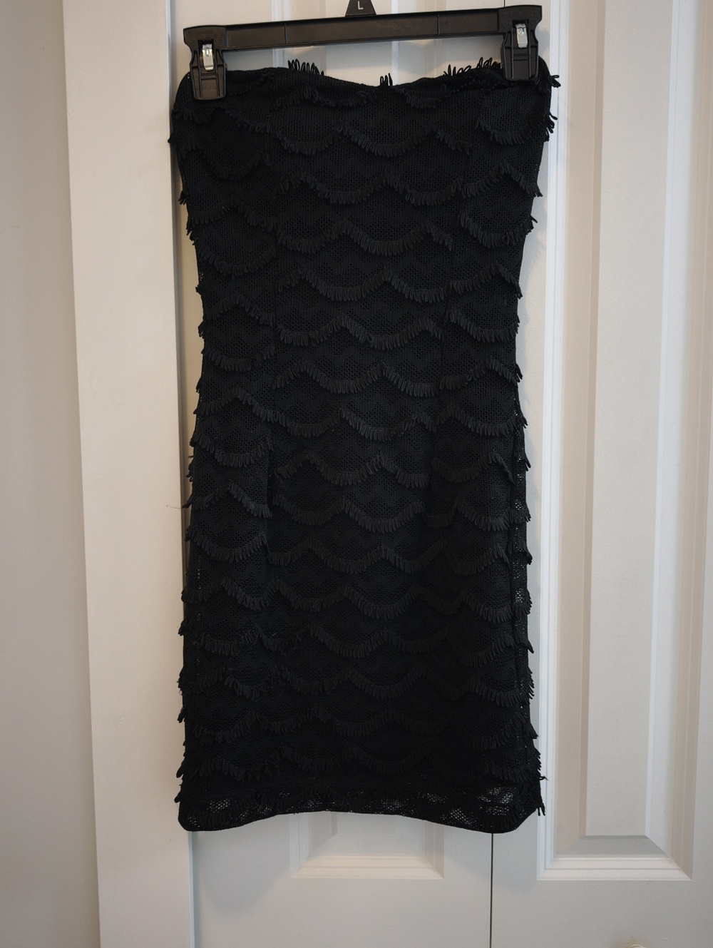 Windsor Strapless Textured Fringe Dress